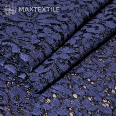 Гипюр на хлопковой основе фиолетовый/черный 201-32-85-4