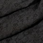 Эластичный гипюр на хлопковой основе черный 201-32-84-2