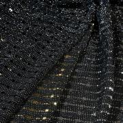 Эластичное черное полотно с люрексом и серебряными пайетками 192-1-21-1