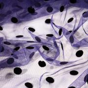 Фатин фиолетовый горох черный 14-1-40-3