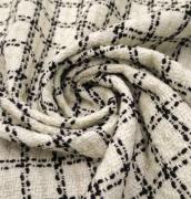 Твид в стиле Шанель бело-черная клетка SJ03YC.063.W