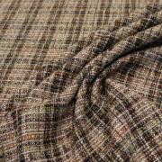 Твид в стиле Шанель коричнево-оранжевый  (клетка) 7972.072.2