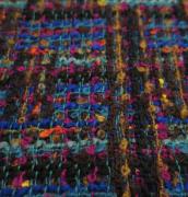 Твид в стиле Шанель синий (разноцветная клетка) S075.120.1