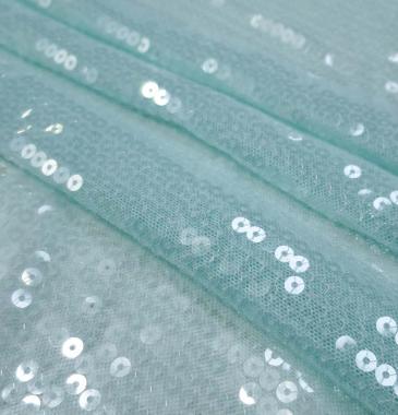 Пайетки на сетке мятные D271.048.6