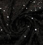 Шифон голубой с пайетками и перышками WL001.043.1