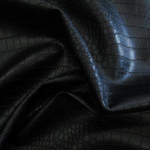 Экокожа матовая крокодил черная