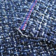 Твид в стиле Шанель синий с серебром s182blue.725