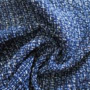 Твид в стиле Шанель синий с серебром s182blue.725